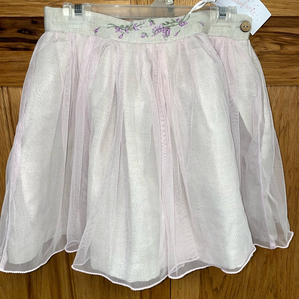 Well Dressed Wolf Wisteria Embroidered Skirt Sz 14 NWT